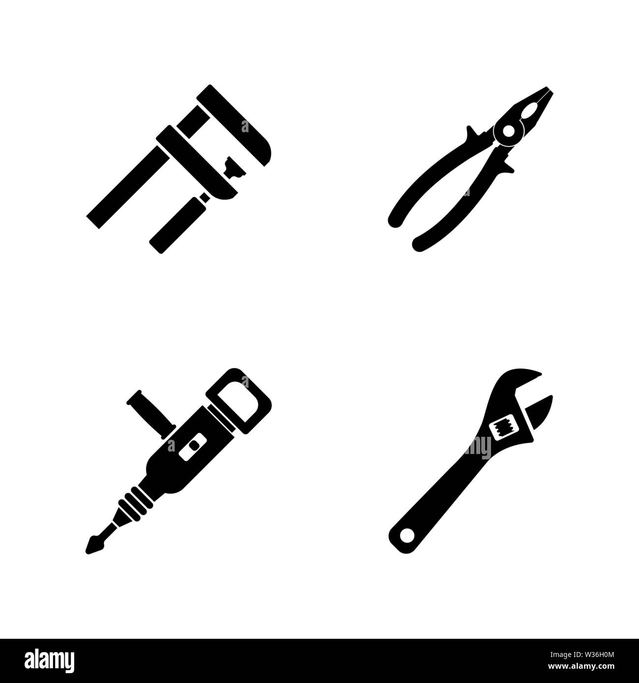 Outils de réparation. Les simples Vector Icons Set pour la vidéo, les applications mobiles, sites Web, projets d'impression et de votre conception. Outils de réparation icon noir télévision illustra Illustration de Vecteur
