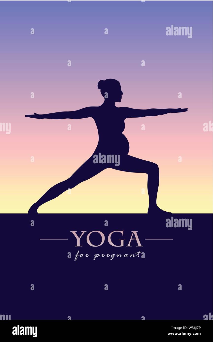 Yoga pour femmes enceintes silhouette vector illustration EPS10 Illustration de Vecteur