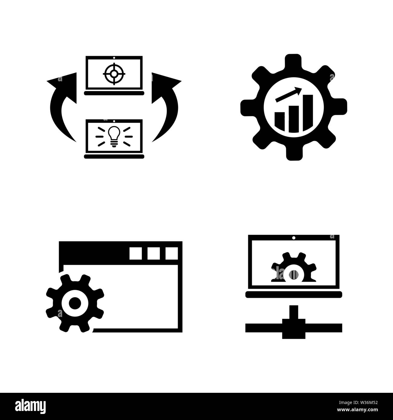 Le développement, la programmation. Les simples Vector Icons Set pour la vidéo, les applications mobiles, sites Web, projets d'impression et de votre conception. Programmation, développement Illustration de Vecteur