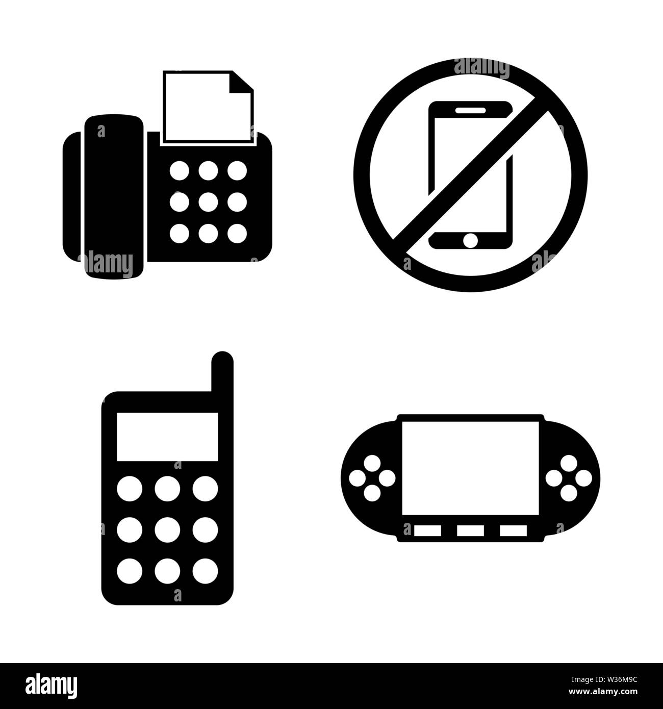 Téléphones portables, téléphone. Les simples Vector Icons Set pour la vidéo, les applications mobiles, sites Web, projets d'impression et de votre conception. L'icône de téléphone directe, d'un Fla noir Illustration de Vecteur