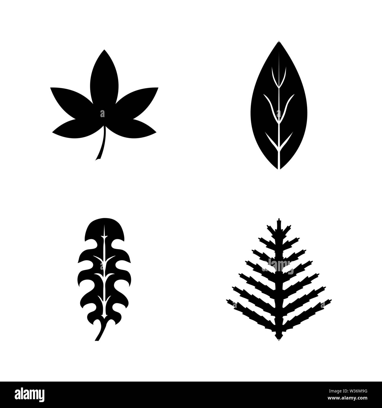 Direction générale de l'usine de feuilles florales. Les simples Vector Icons Set pour la vidéo, les applications mobiles, sites Web, projets d'impression et de votre conception. Direction générale de l'usine de Leaf Floral Illustration de Vecteur