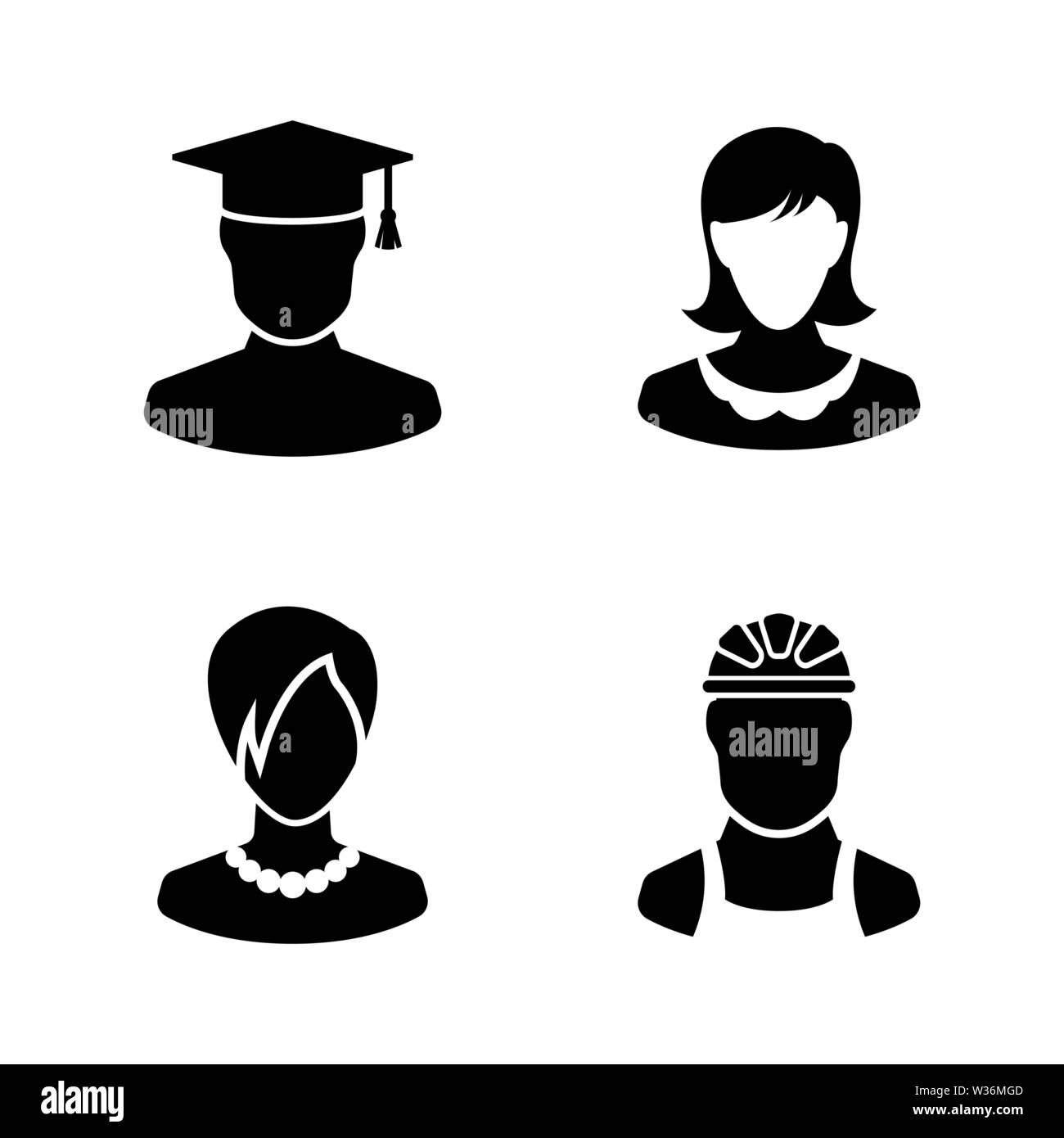 Utilisateurs Avatar, des gens intelligents. Les simples Vector Icons Set pour la vidéo, les applications mobiles, sites Web, projets d'impression et de votre conception. Les utilisateurs, les gens Avatar ic Illustration de Vecteur