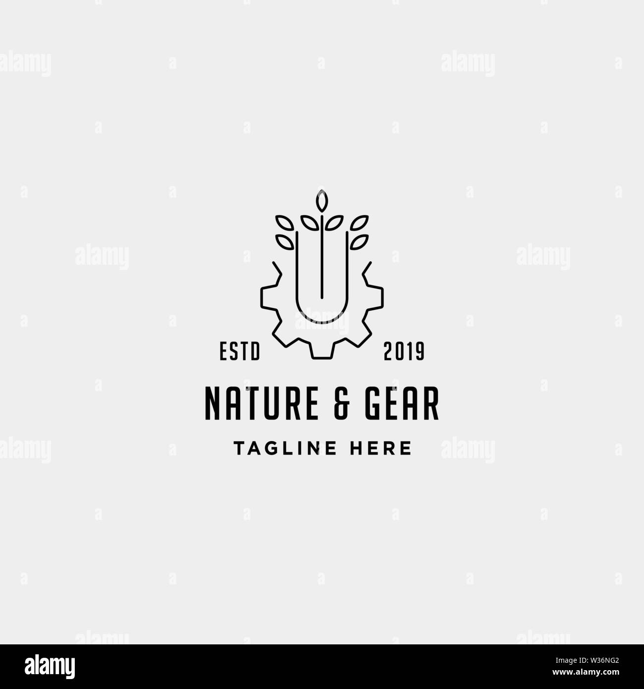 Logo de la nature de l'industrie agricole vecteur symbole isolé signe l'icône de la ligne Illustration de Vecteur