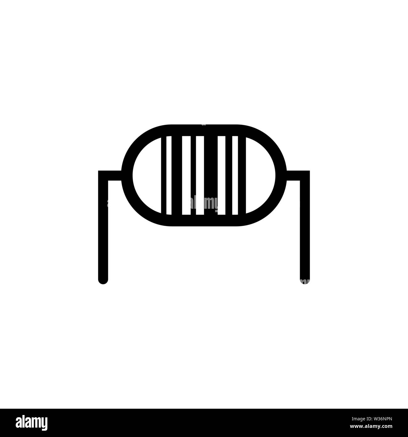 Transistor. Icône vecteur plate. Simple symbole noir sur fond blanc Illustration de Vecteur