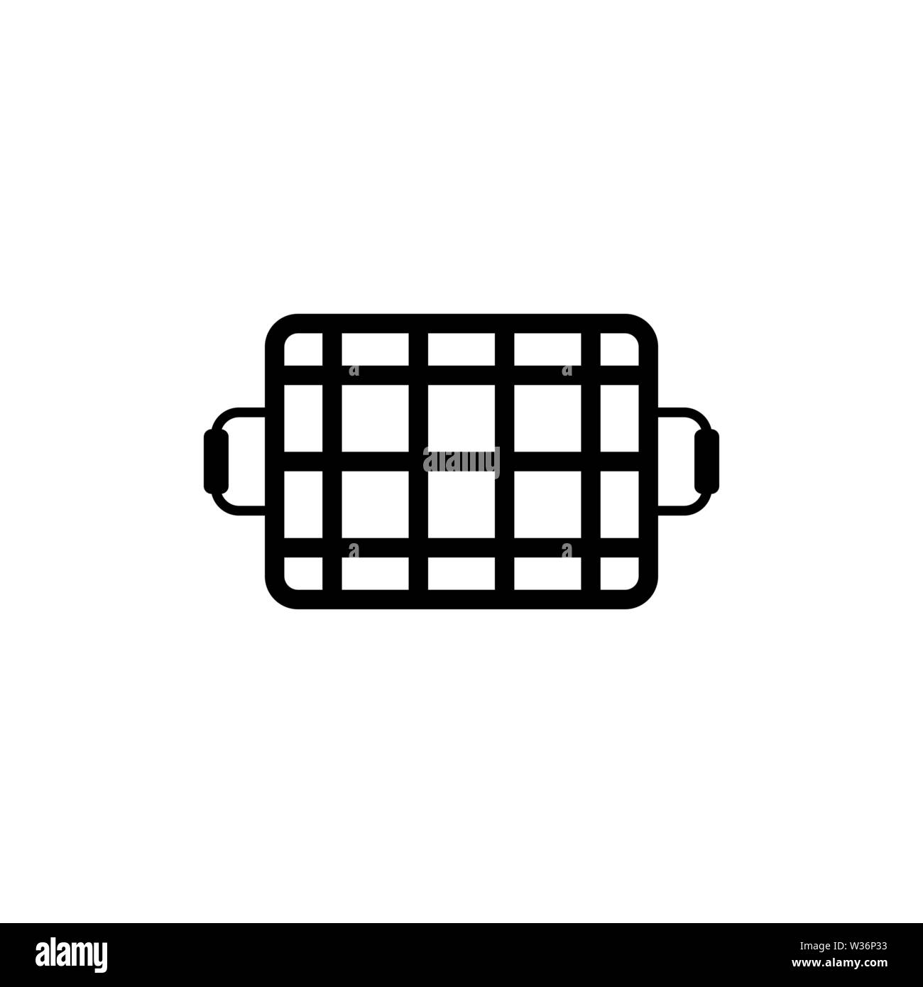Grill Grille. Icône vecteur plate. Simple symbole noir sur fond blanc Illustration de Vecteur