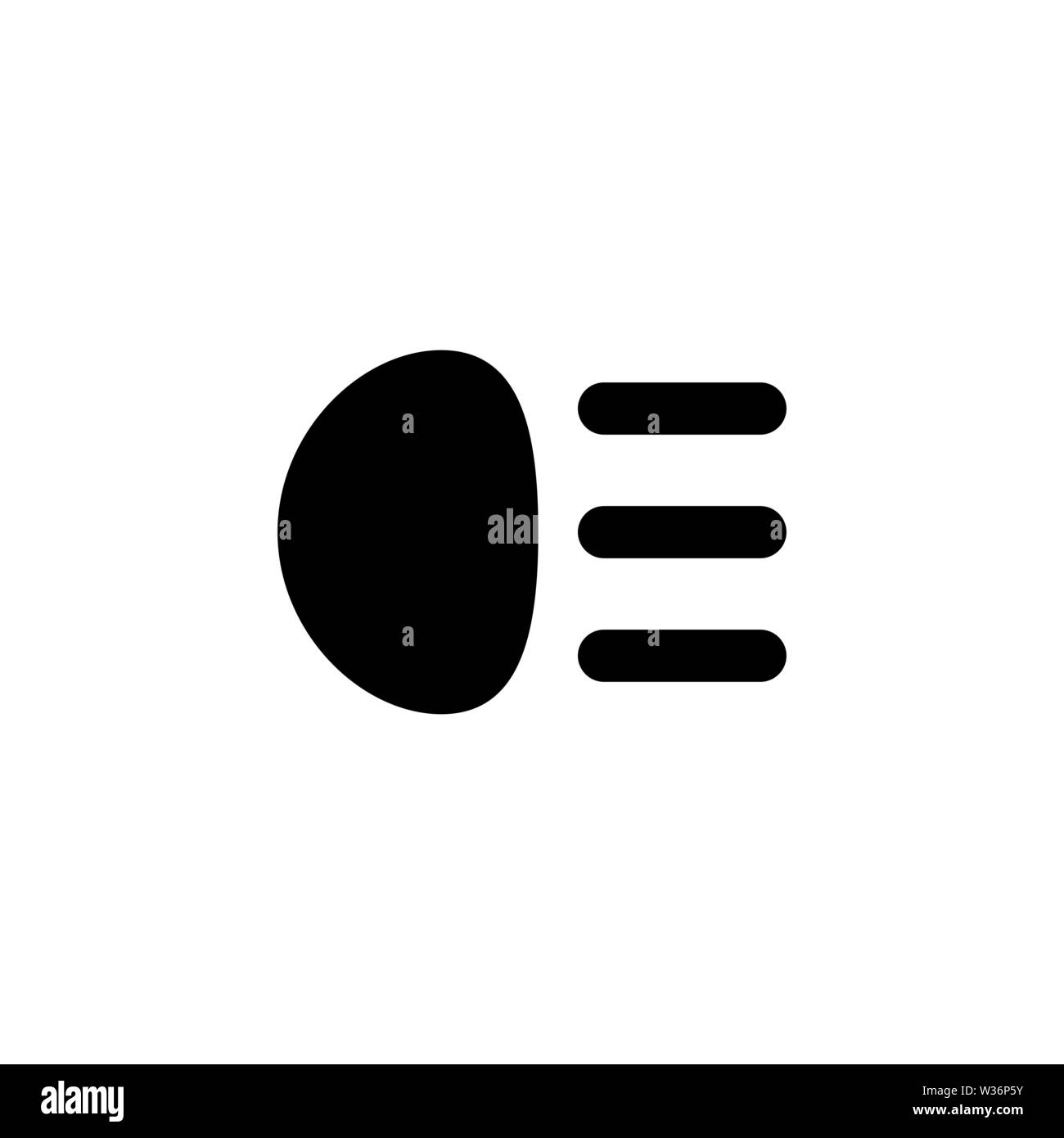 Car les feux de croisement. Icône vecteur plate. Simple symbole noir sur fond blanc Illustration de Vecteur