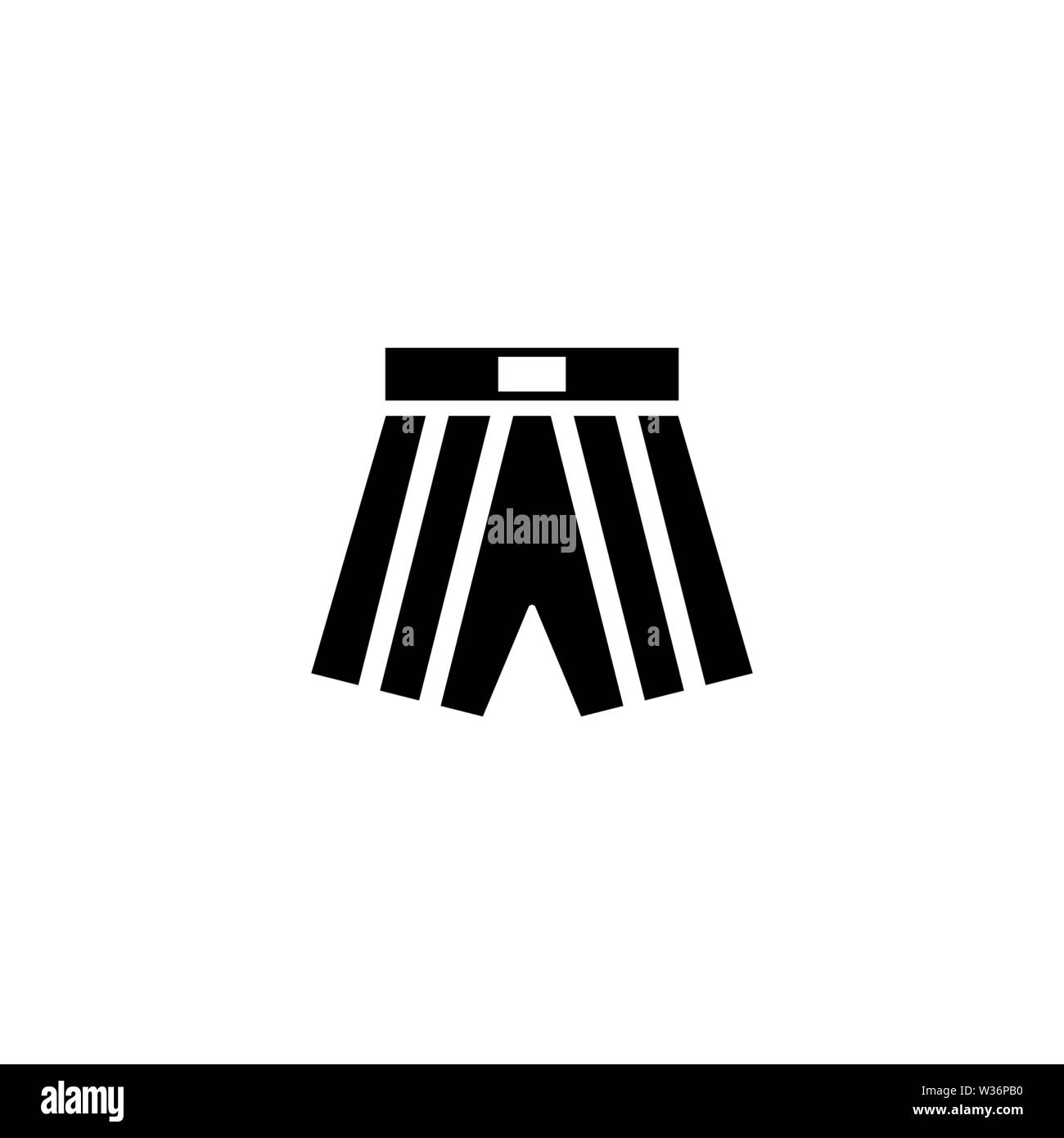 Short de boxe. Icône vecteur plate. Simple symbole noir sur fond blanc Illustration de Vecteur