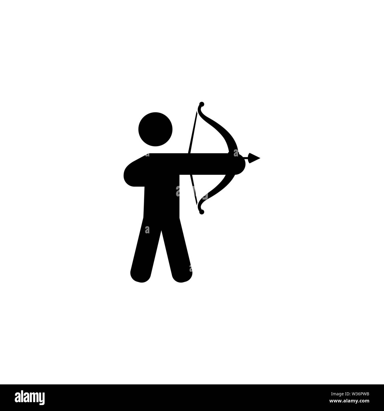 Archer. Icône vecteur illustration. Télévision Simple symbole noir sur fond blanc. Archer signer pour le web et modèle de conception de l'interface utilisateur mobile Illustration de Vecteur