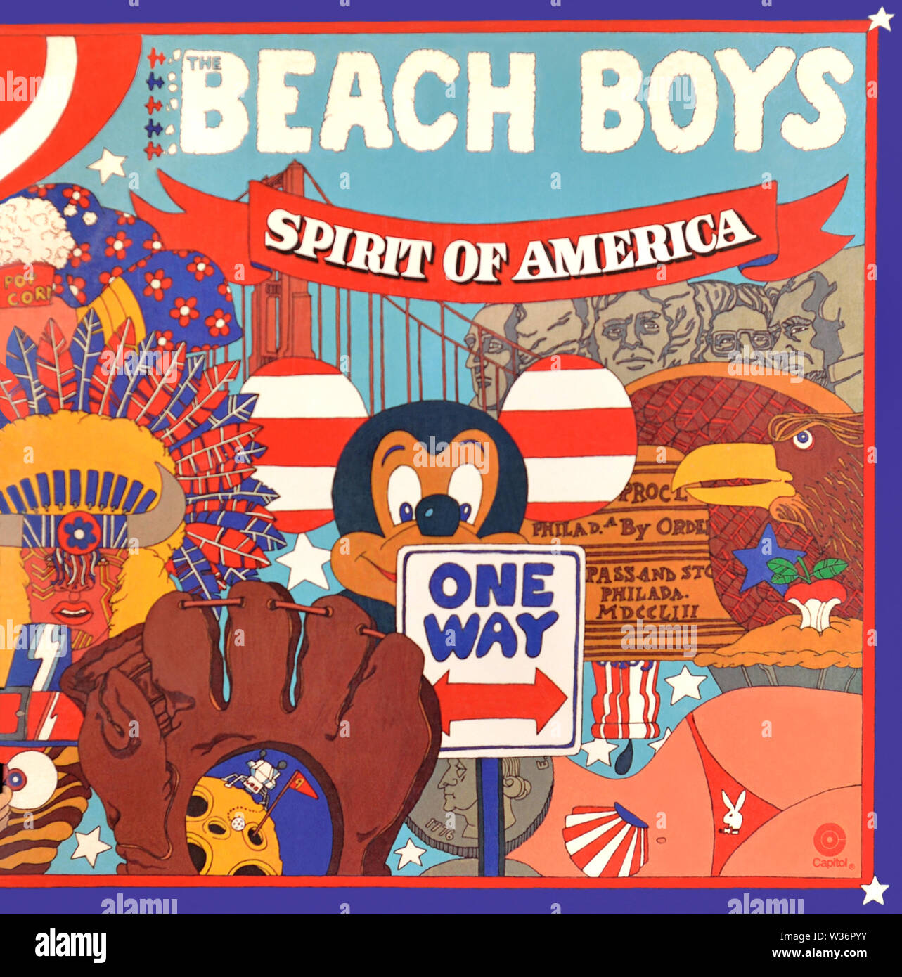The Beach Boys - couverture originale de l'album en vinyle - Spirit of America - 1975 Banque D'Images
