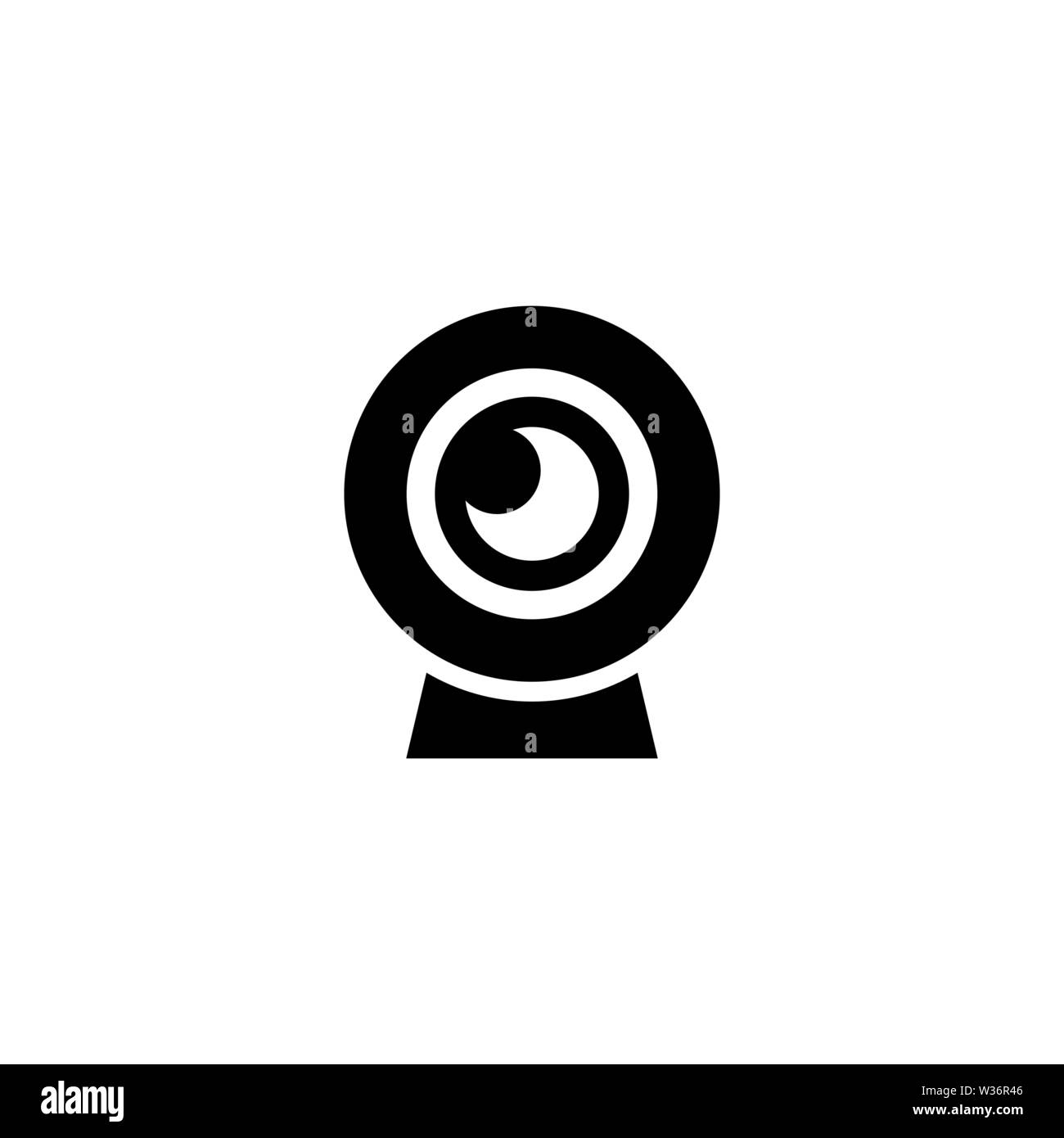 Caméra Web Chat. Icône vecteur illustration. Télévision Simple symbole noir sur fond blanc. Caméra Web Chat modèle de conception de panneau pour le web et l'interface utilisateur mobile el Illustration de Vecteur