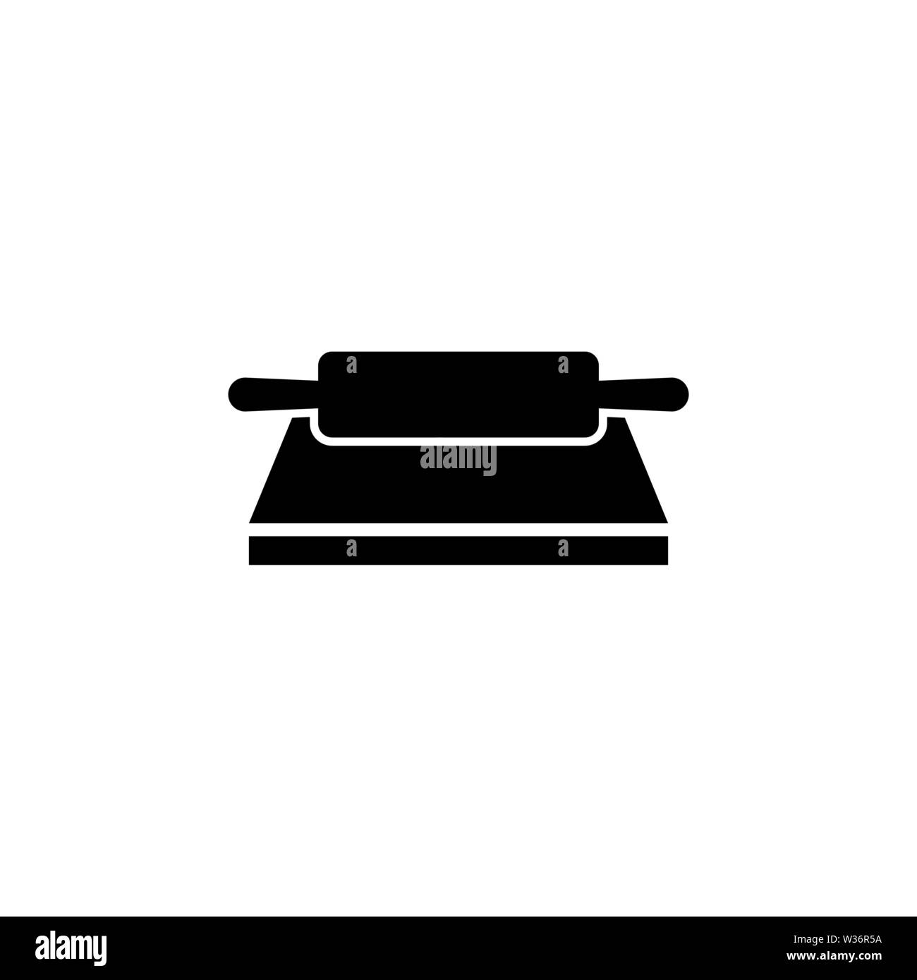 Rouleau à pâte. Icône vecteur illustration. Télévision Simple symbole noir sur fond blanc. Rouleau à pâte modèle de conception de panneau pour le web et mobile U Illustration de Vecteur