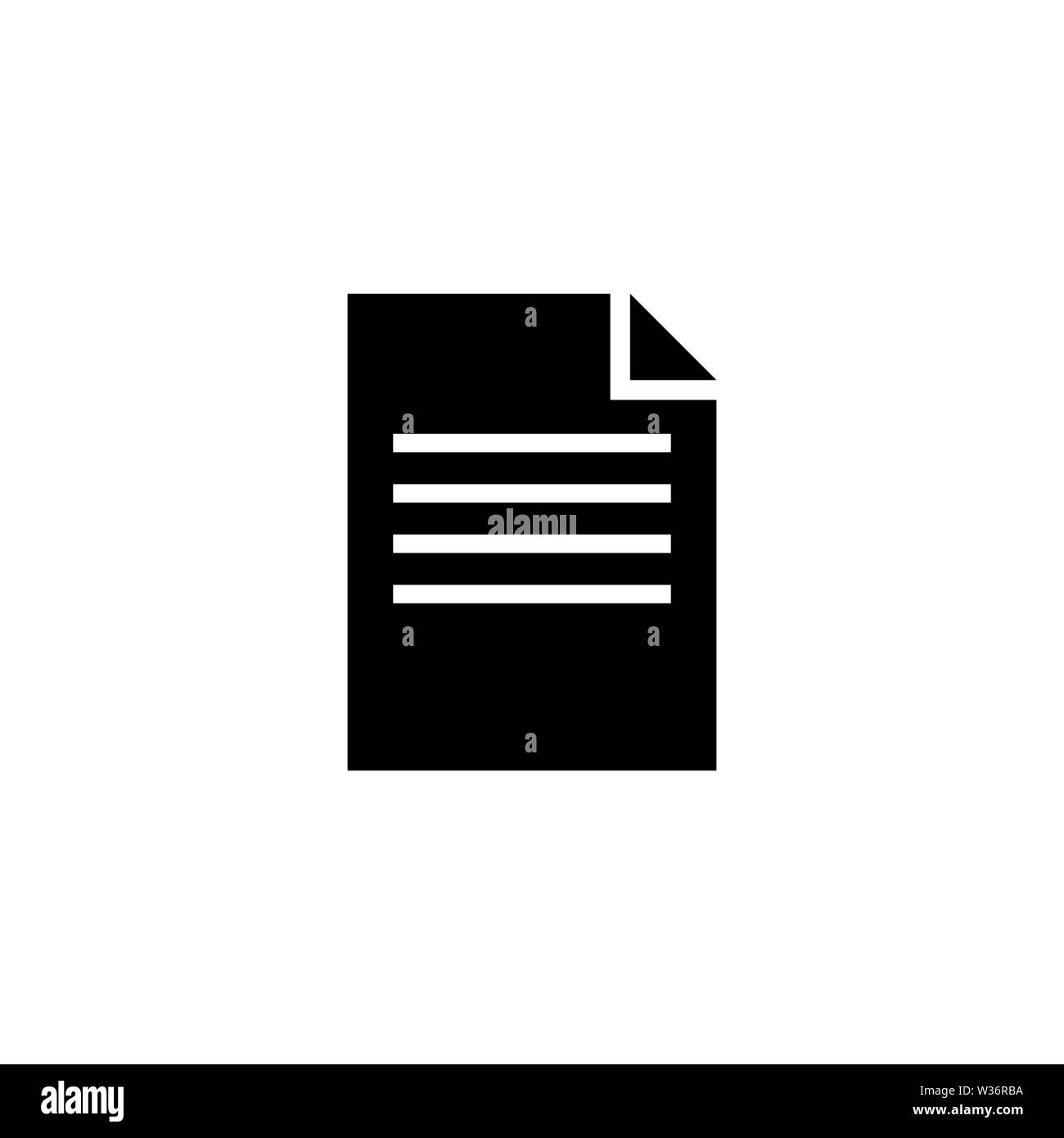 Document contractuel. Icône vecteur illustration. Télévision Simple symbole noir sur fond blanc. Le document du contrat modèle de conception de signer pour le web et mobile U Illustration de Vecteur