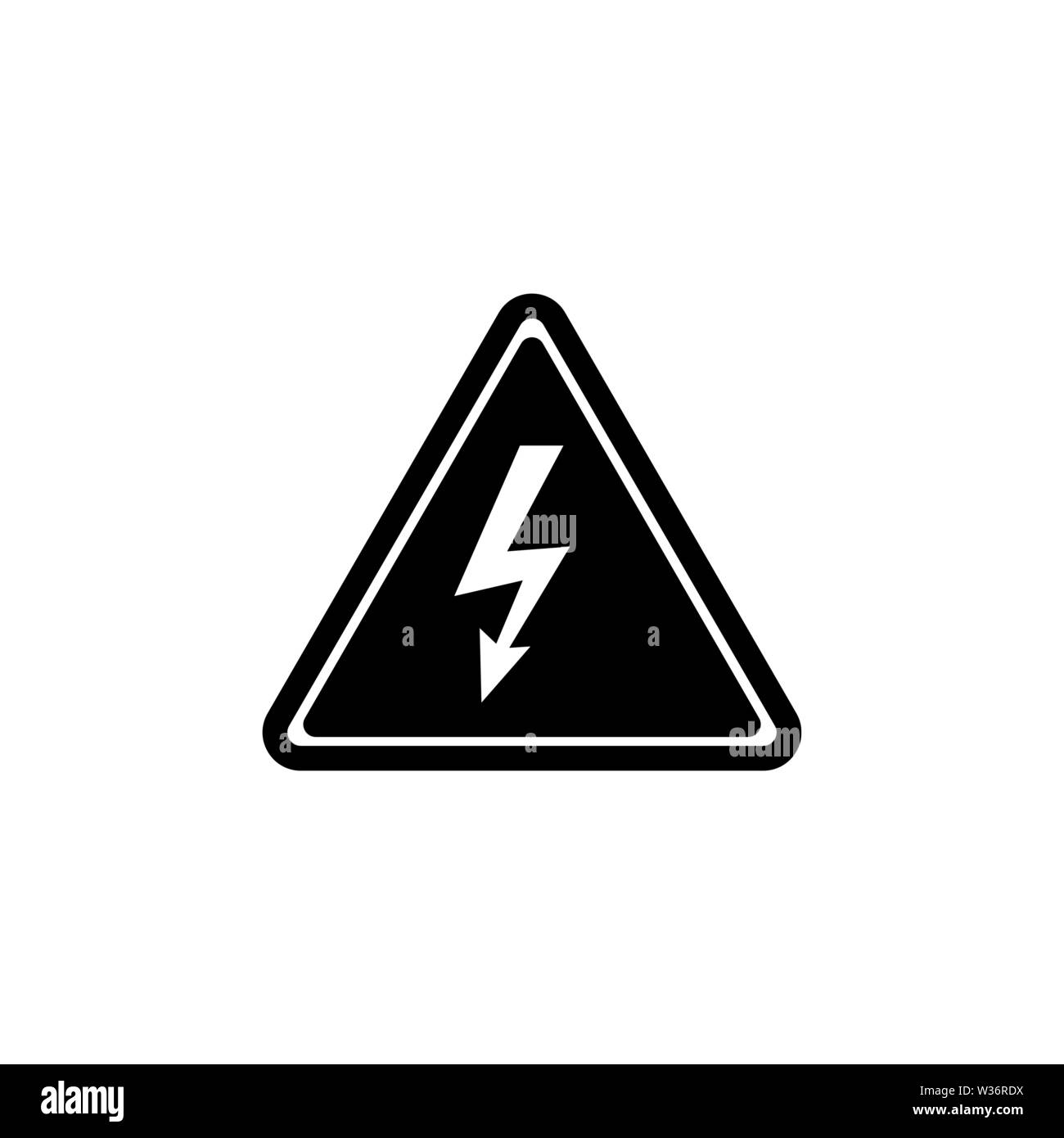 Symbole De La Tension électrique Attention haute tension, danger électrique. Icône vecteur illustration. Télévision Simple symbole noir sur fond blanc. Attention haute tension électrique, Dang Image Vectorielle Stock - Alamy