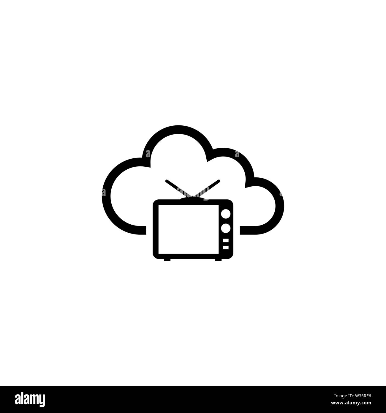 Smart Internet Television, TV HD en ligne. Icône vecteur illustration. Télévision Simple symbole noir sur fond blanc. Smart Internet Television, HD en ligne Illustration de Vecteur