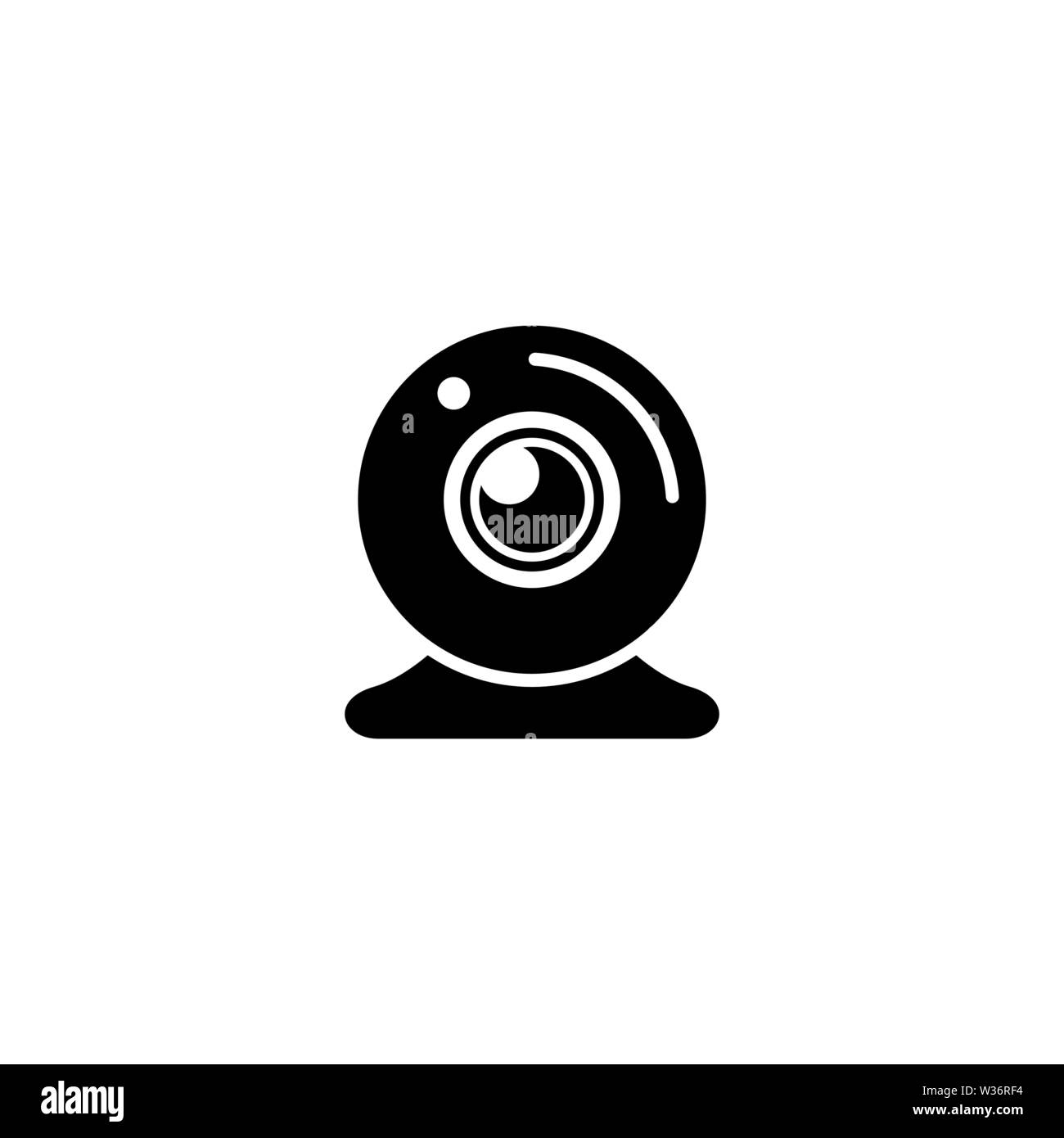 Chat vidéo caméra, Web Cam. Icône vecteur illustration. Télévision Simple symbole noir sur fond blanc. Chat vidéo, Caméra Web Cam modèle de conception de panneau fo Illustration de Vecteur