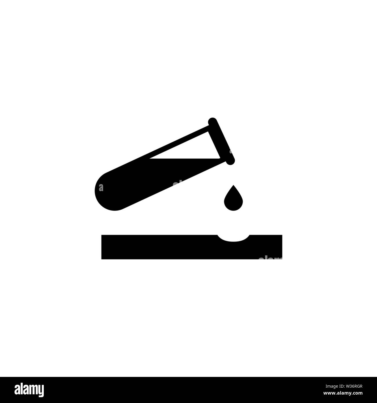 Danger Produits chimiques caustiques, des gouttes d'acide. Icône vecteur illustration. Télévision Simple symbole noir sur fond blanc. Danger Produits chimiques caustiques, signe d'acide Illustration de Vecteur
