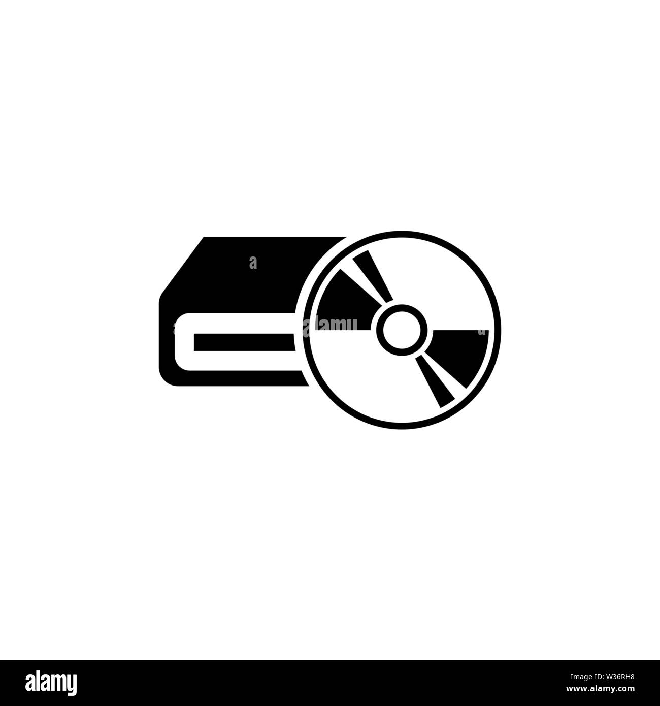 Matériel Ordinateur portable, lecteur optique. Icône vecteur illustration. Télévision Simple symbole noir sur fond blanc. Matériel informatique, si le lecteur optique Illustration de Vecteur