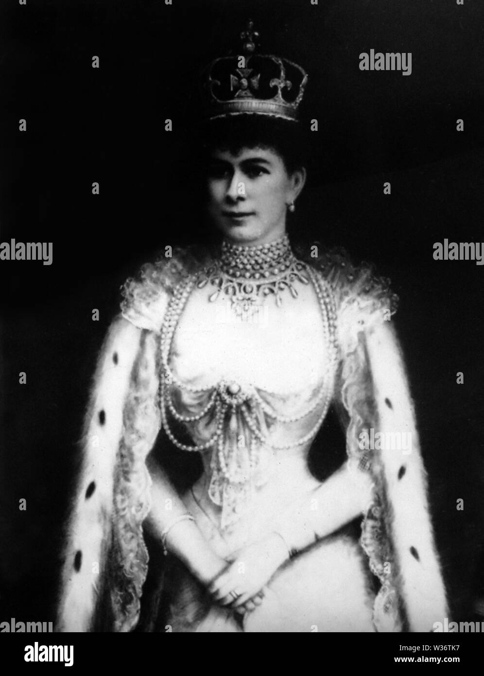 La Reine Mary à Coronation Robes Banque D'Images