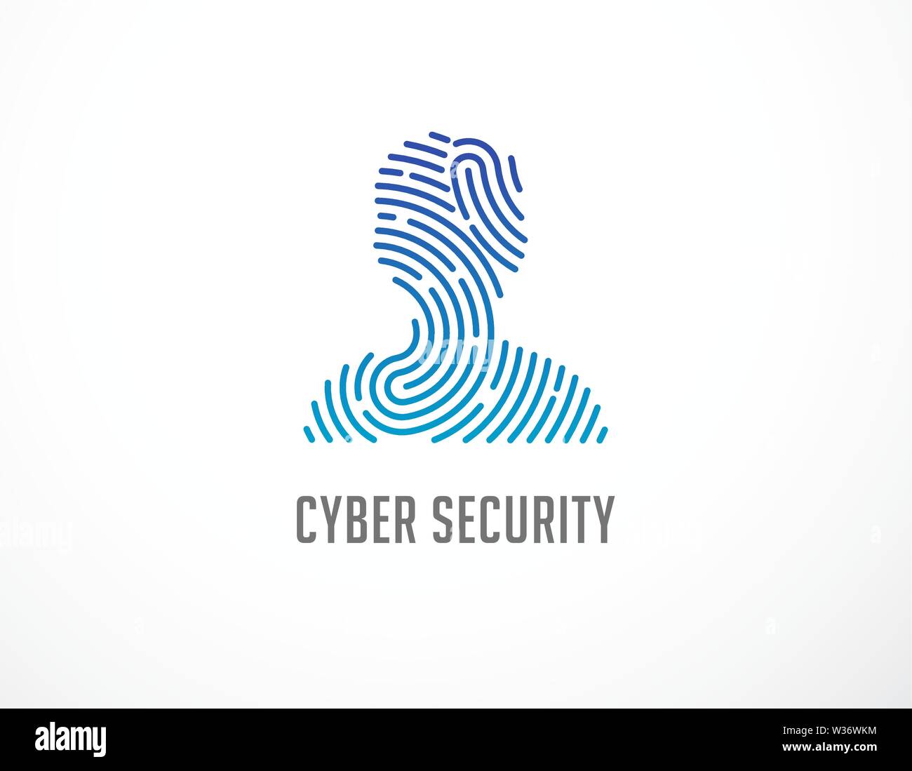 Logo des empreintes digitales, de la protection des renseignements personnels, la cybersécurité, personne responsable, les renseignements sur l'identité et la protection du réseau. Icône vecteur Illustration de Vecteur