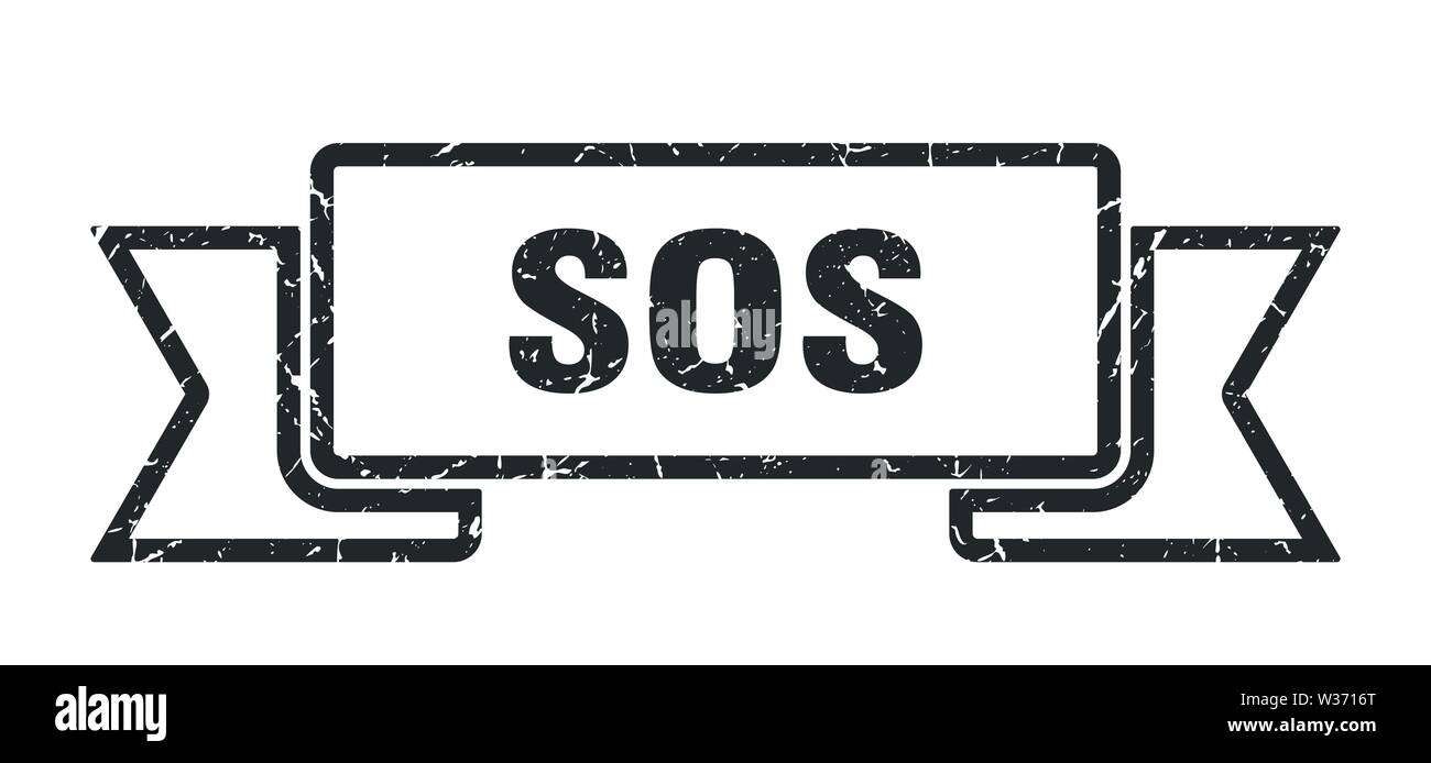 Grunge sos sos. ruban signe. sos bannière Illustration de Vecteur