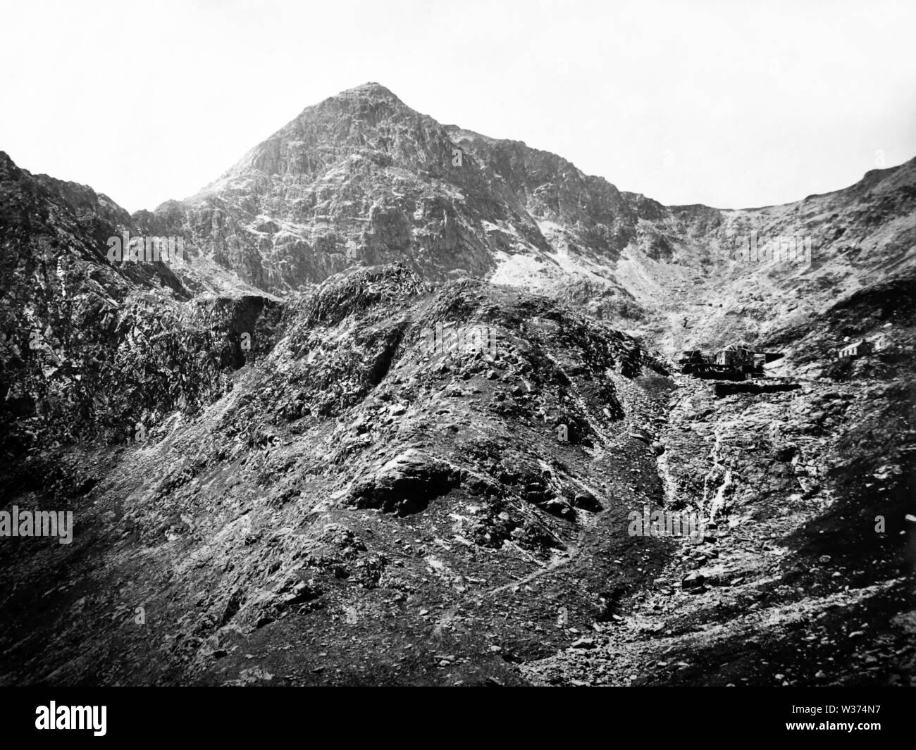 Des mines sur le mont Snowdon, le Pays de Galles Banque D'Images