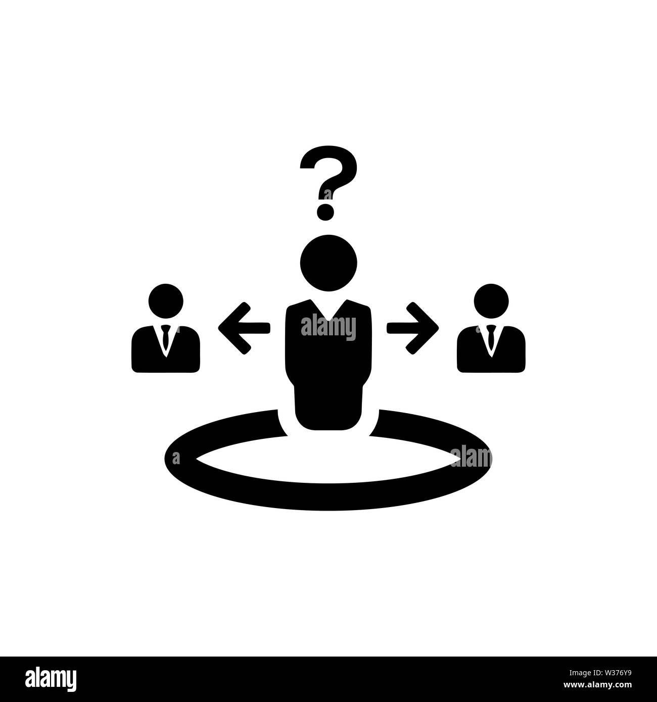 Décision d'affaires, plan d'affaires, la prise de décision, de gestion, de plans, de la planification, de l'icône de la stratégie Banque D'Images