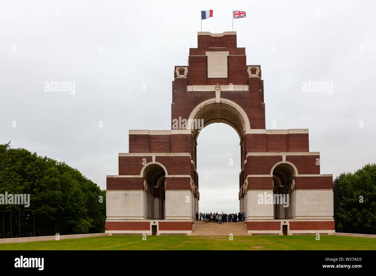 Thiepval mémorial aux disparus de la Somme, France Banque D'Images