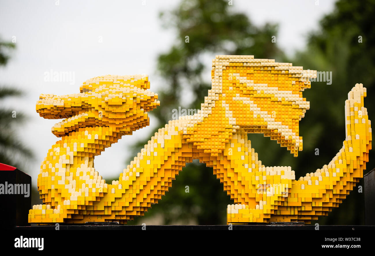 Johor Bahru, Malaisie-18 nov 2018 : jouet Lego modèle dragon afficher en Malaisie Legoland park Banque D'Images