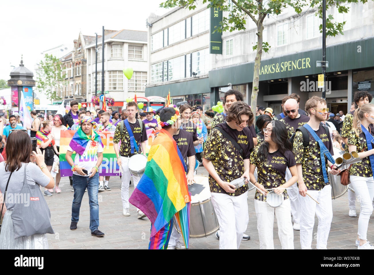 PrideFest Croydon Londres - 2019 et le deuxième plus grand festival de fierté était de retour pour sa quatrième année, le samedi 13 Juillet Banque D'Images