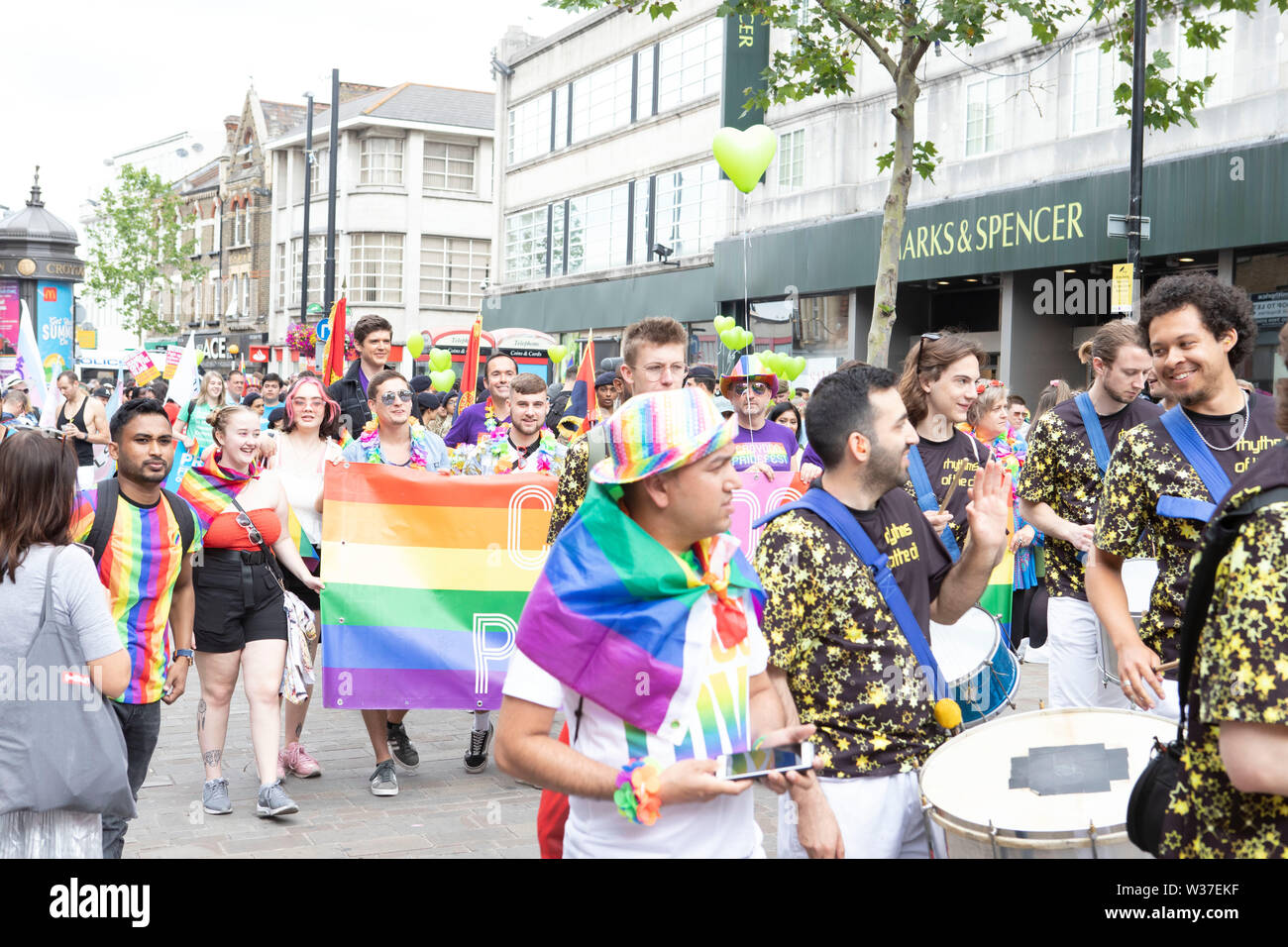 PrideFest Croydon Londres - 2019 et le deuxième plus grand festival de fierté était de retour pour sa quatrième année, le samedi 13 Juillet Banque D'Images