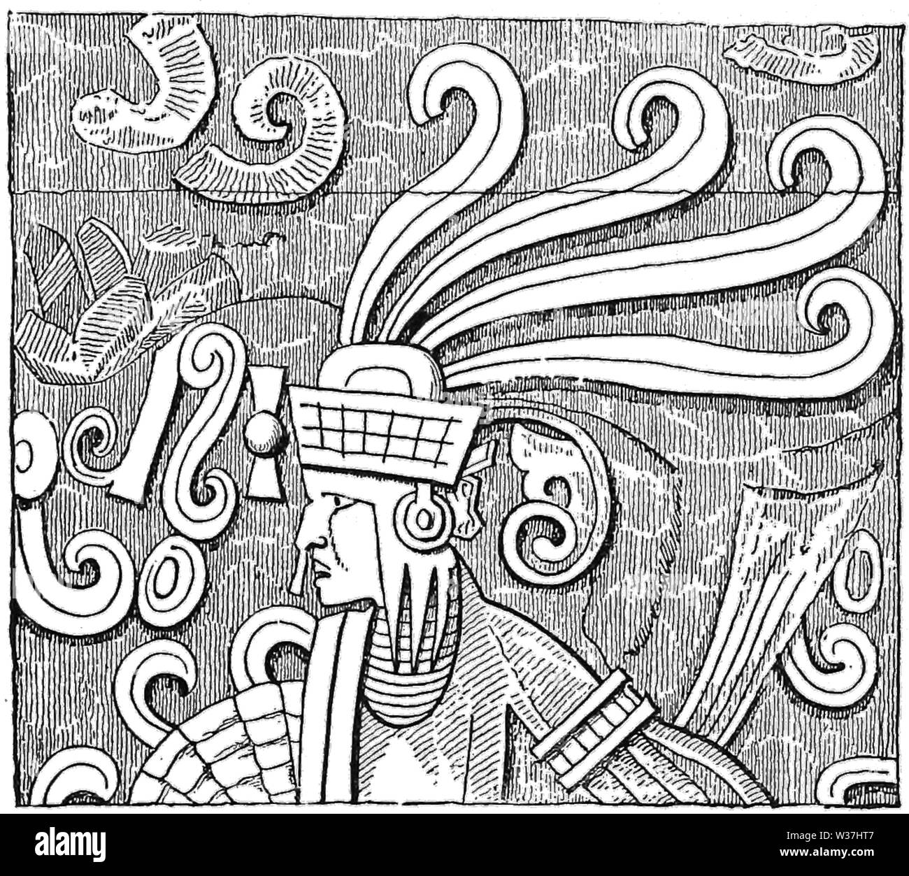 TSOM D109 Bas-relief Maya Banque D'Images