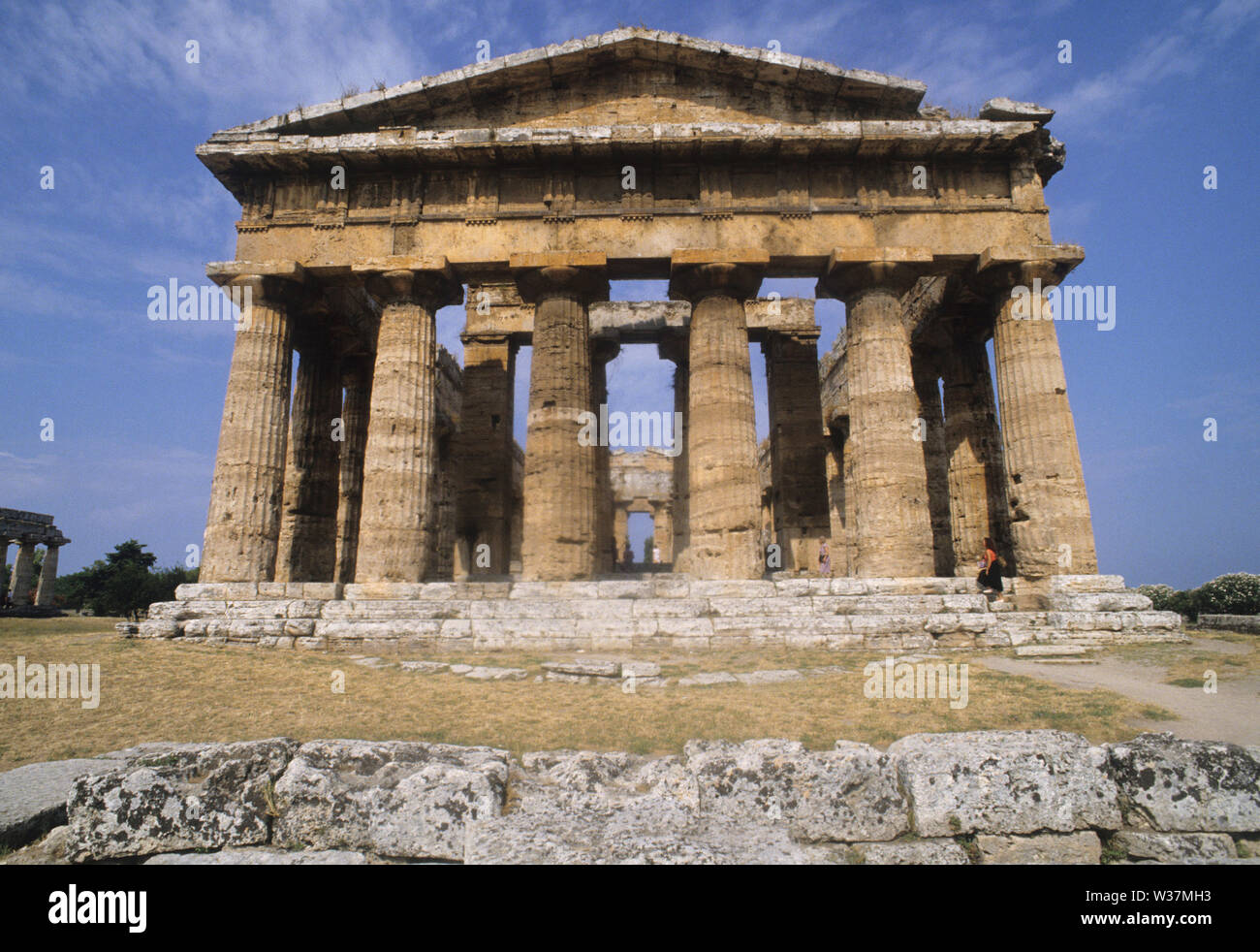 Temple de Poséidon (Neptune), temple grec. Paestum, Salerne, Campanie, Italie province Banque D'Images
