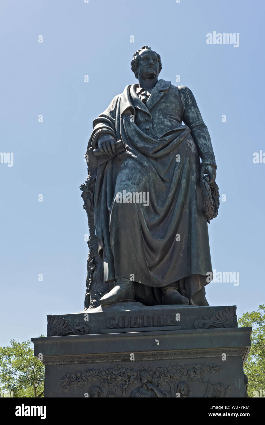 Statue en bronze de Johann Wolfgang von Goethe de Francfort, Allemagne Banque D'Images