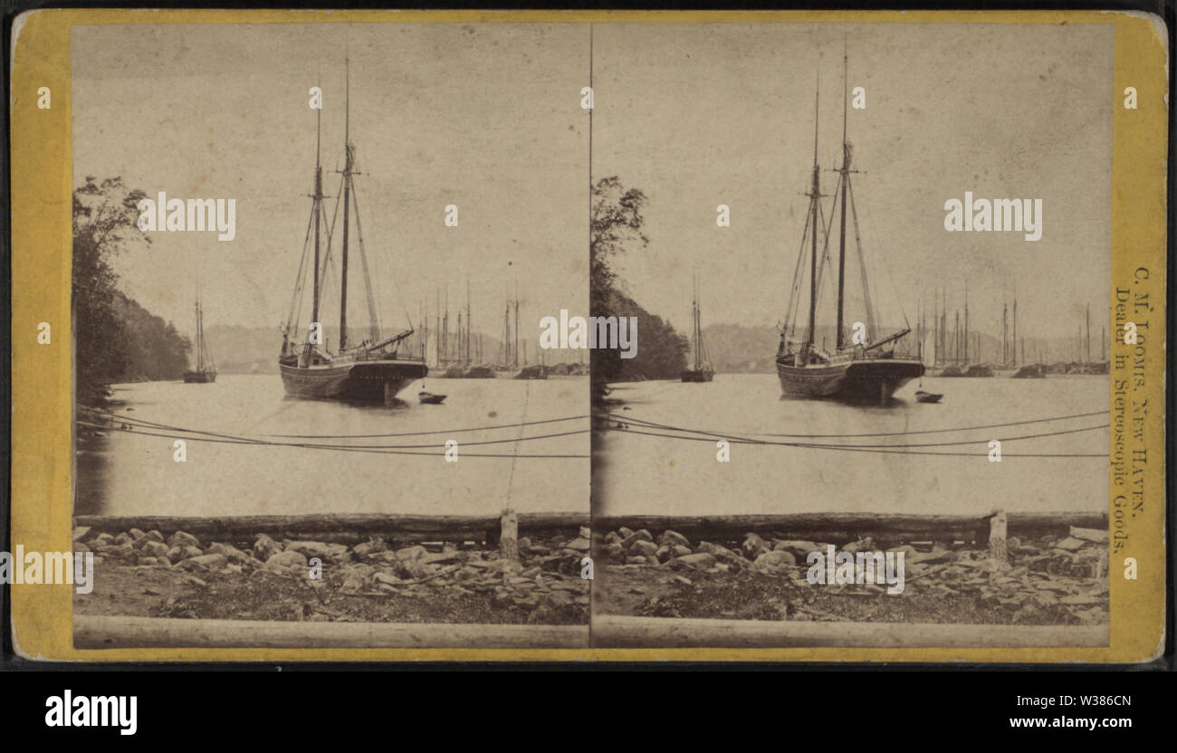 Chargement de charbon des navires à quai de la Delaware and Hudson Cana, Rondout Creek, par E & HT Anthony (Entreprise) Banque D'Images