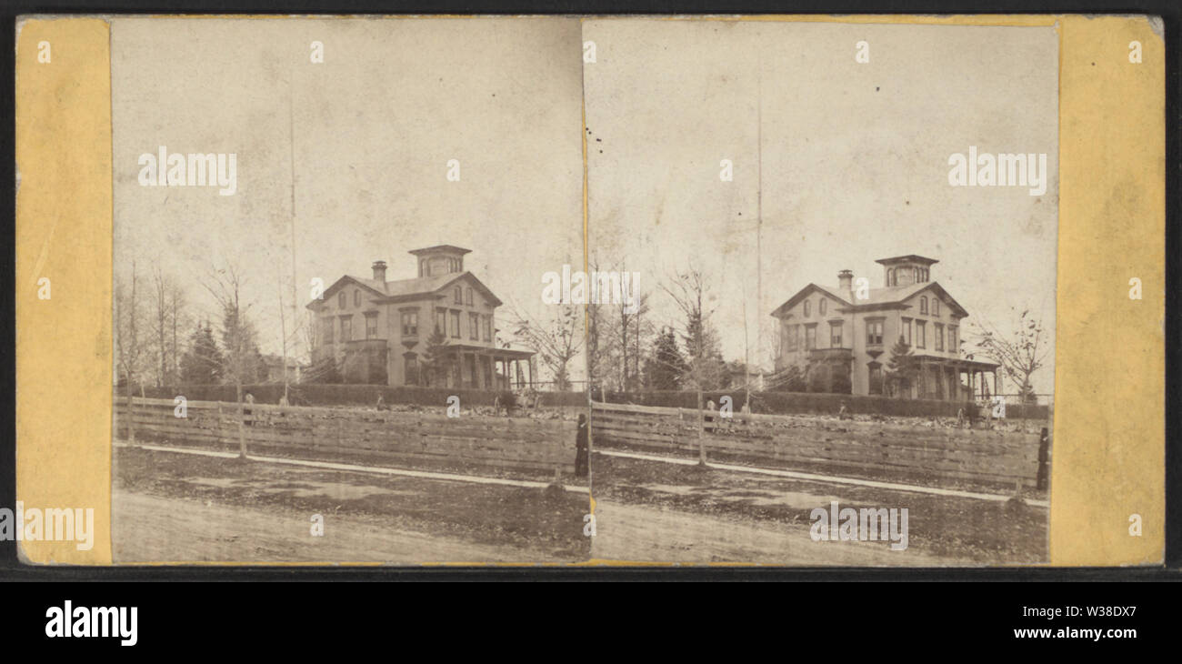 Vue d'une maison à Syracuse, New York, par Knapp & la photographie de portrait en marbre & Galerie Banque D'Images