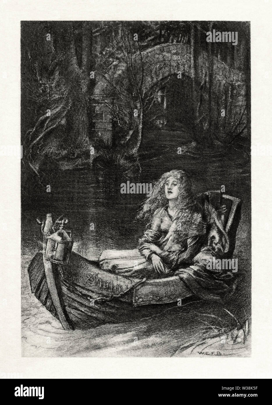 WEF Britten - Les premiers poèmes d'Alfred, Lord Tennyson - La Dame de Shalott Banque D'Images