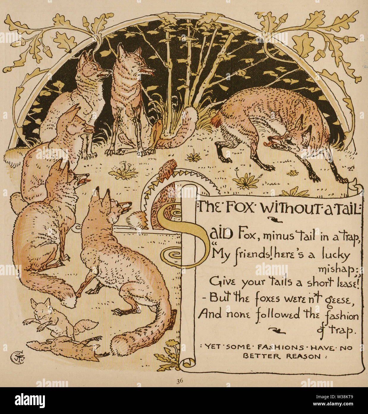 Walter Crane, Bébés propres Ésope, p40 Banque D'Images