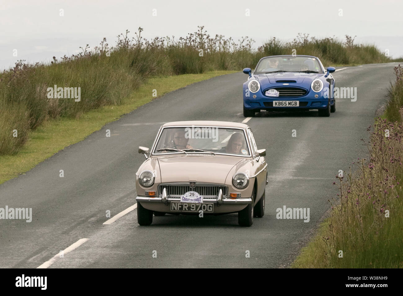 Automobile Club du Lancashire Coast to Coast 2019 ; à partir de l'hôtel Midland à Morecambe et de finition à Dunsley Hall à Sandsend près de Whitby cette voiture d'époque d'un océan à l'autre parcours traverse les hauteurs de la campagne fantastique dans l'auge de Bowland avec vue sur la baie de Morecambe. L'événement est ouvert aux voitures classiques et du patrimoine précieux de tous âges relever le défi d'un parcours le long des 170 milles de les chemins et les routes de l'Angleterre rurale. Banque D'Images