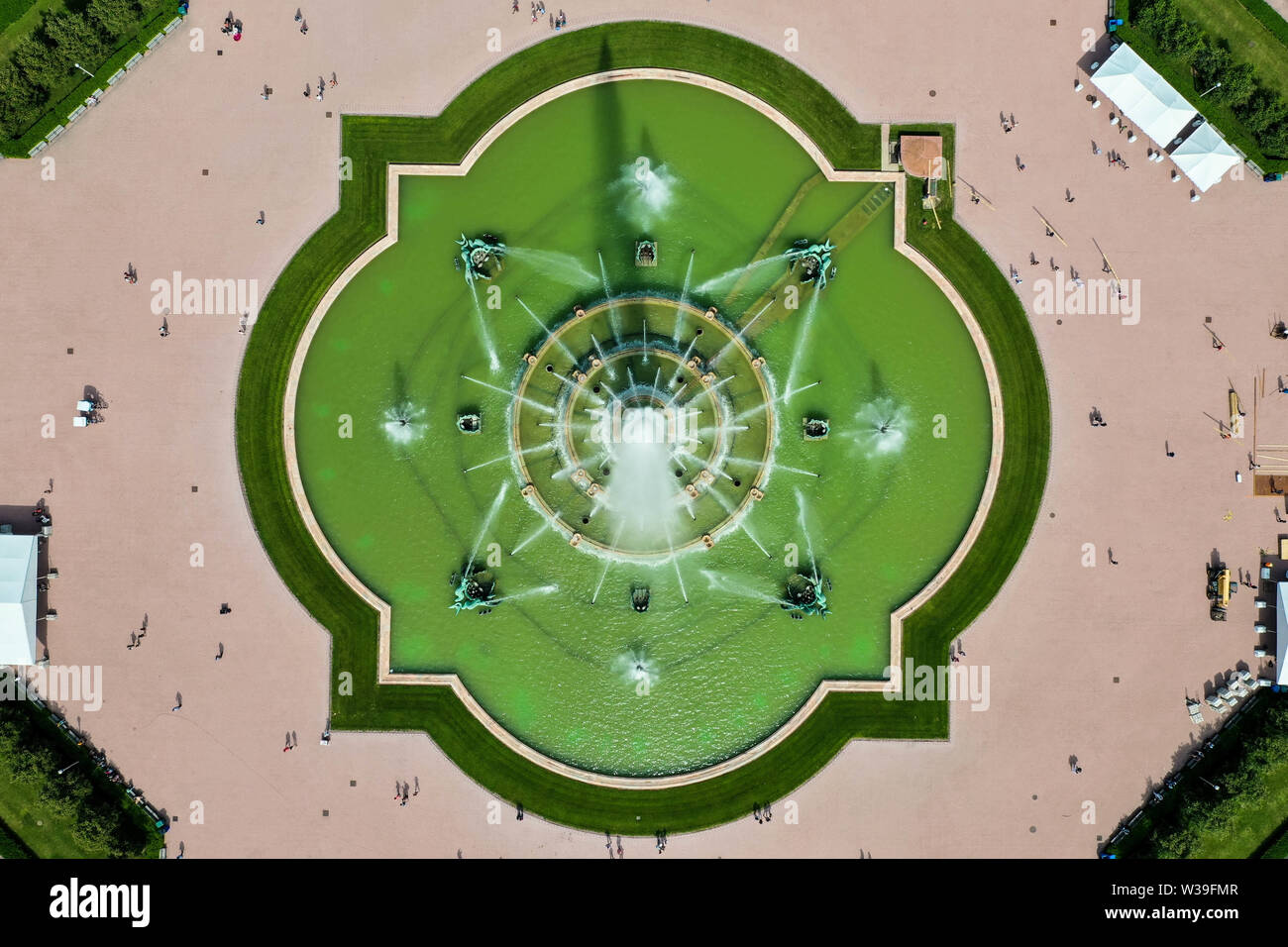 Fontaine de Buckingham à Chicago - Birdseye View Banque D'Images