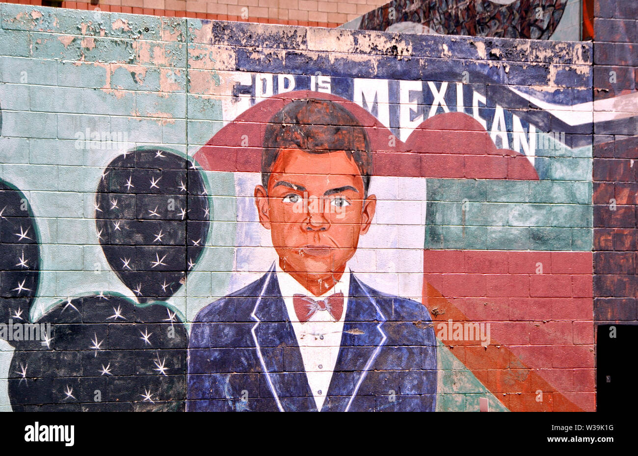 Peinture murale au centre-ville de El paso arizona dieu est mexicaine Banque D'Images