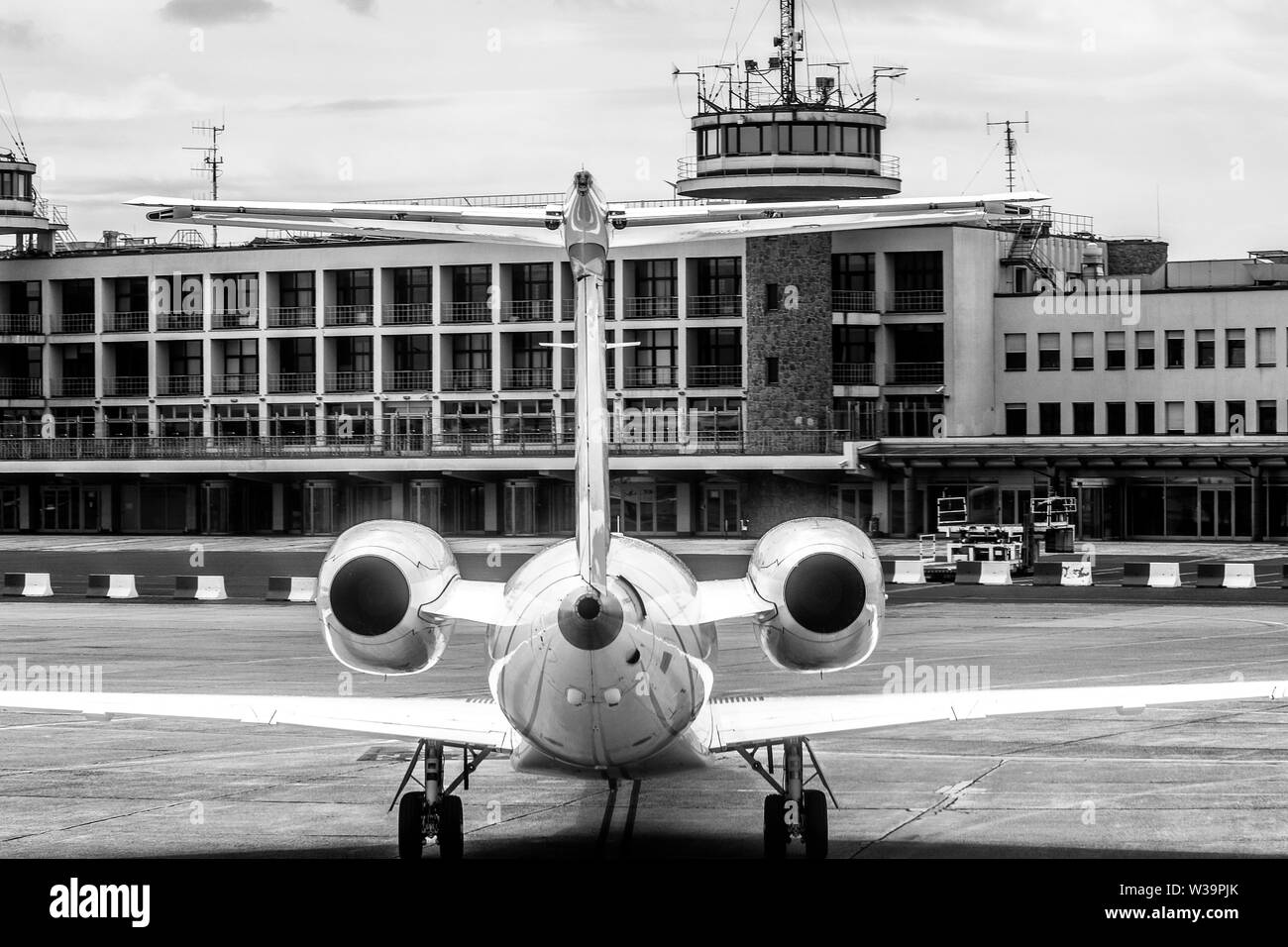 Old Airport - BLACK & WHITE - (aéroport de Ferihegy) - l'aéroport de Liszt Ferenc DE BUDAPEST, HONGRIE, 05 juin 2019 h12-41 - Crédit Ilona Barna Banque D'Images
