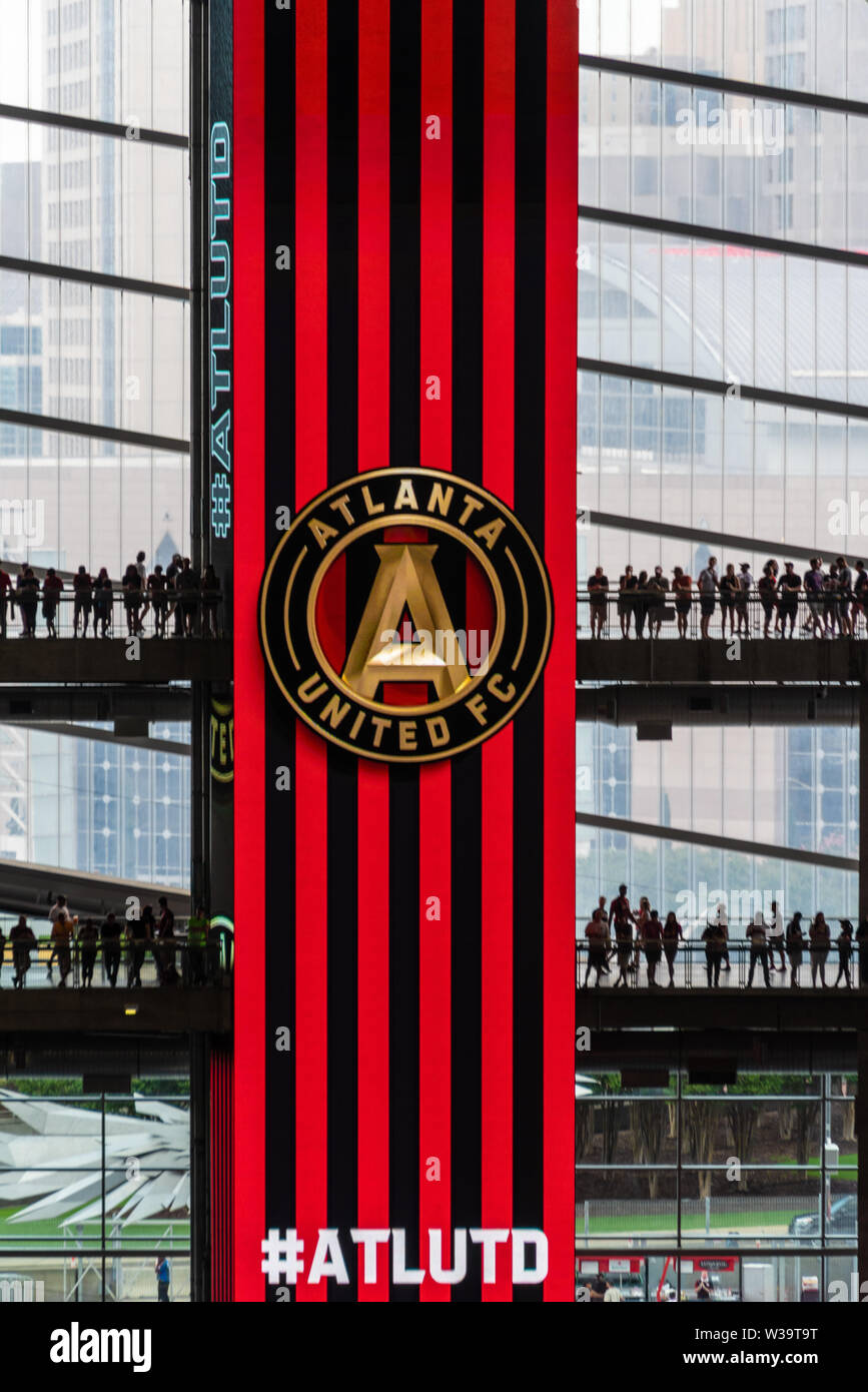 Atlanta United FC match de soccer au Stade Mercedes-Benz au centre-ville d'Atlanta, Géorgie. (USA) Banque D'Images