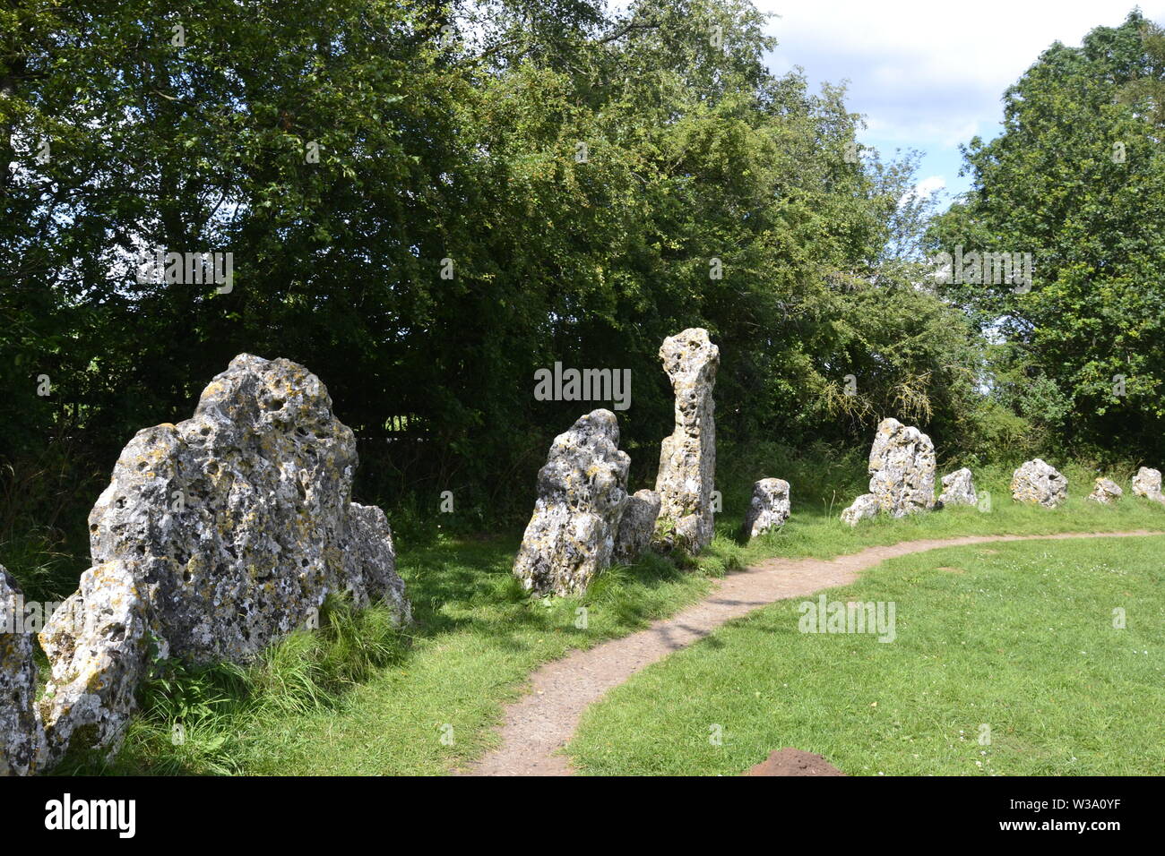 Les hommes du roi, le cercle de pierres de Rollright Stones, Pierre Cour, Grande Rollright, Chipping Norton, Oxfordshire, UK Banque D'Images