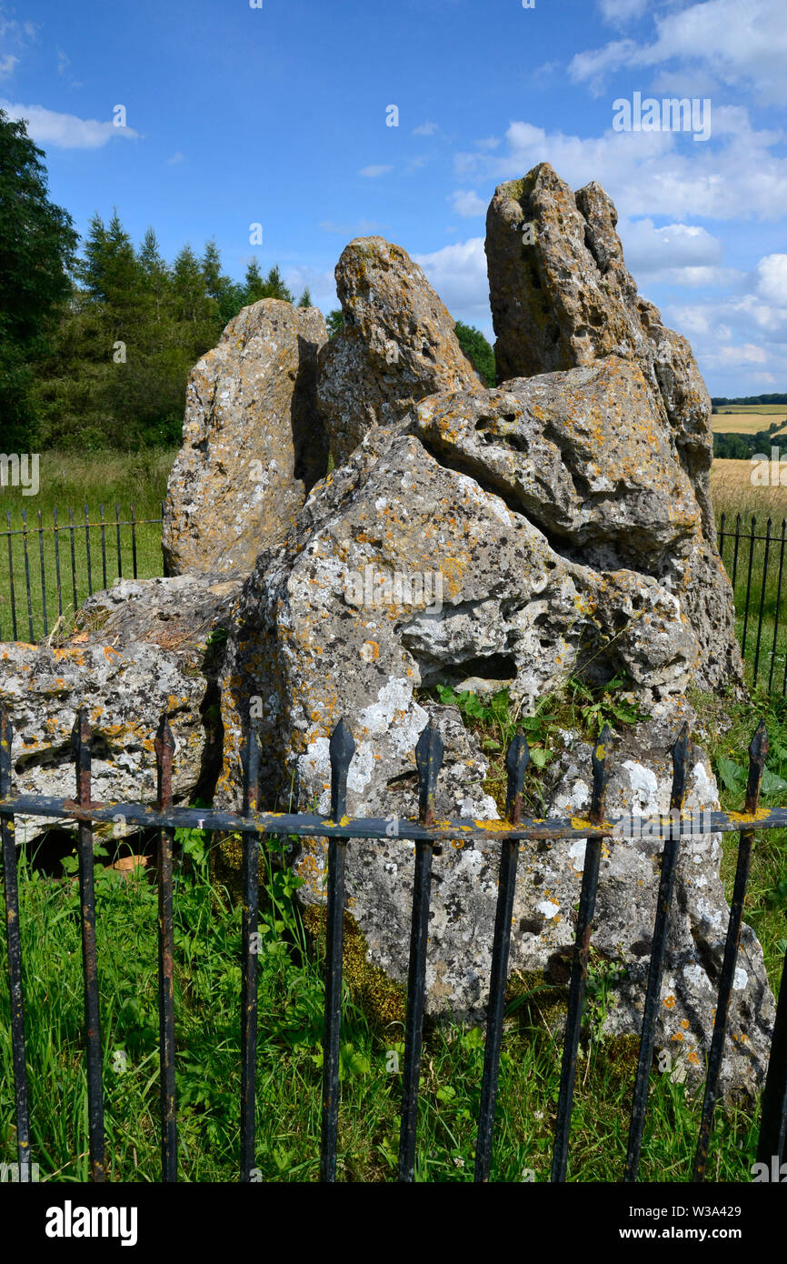 Le Whispering Knight chambre funéraire, le Rollright Stones, Pierre Cour, Grande Rollright, Chipping Norton, Oxfordshire, UK Banque D'Images