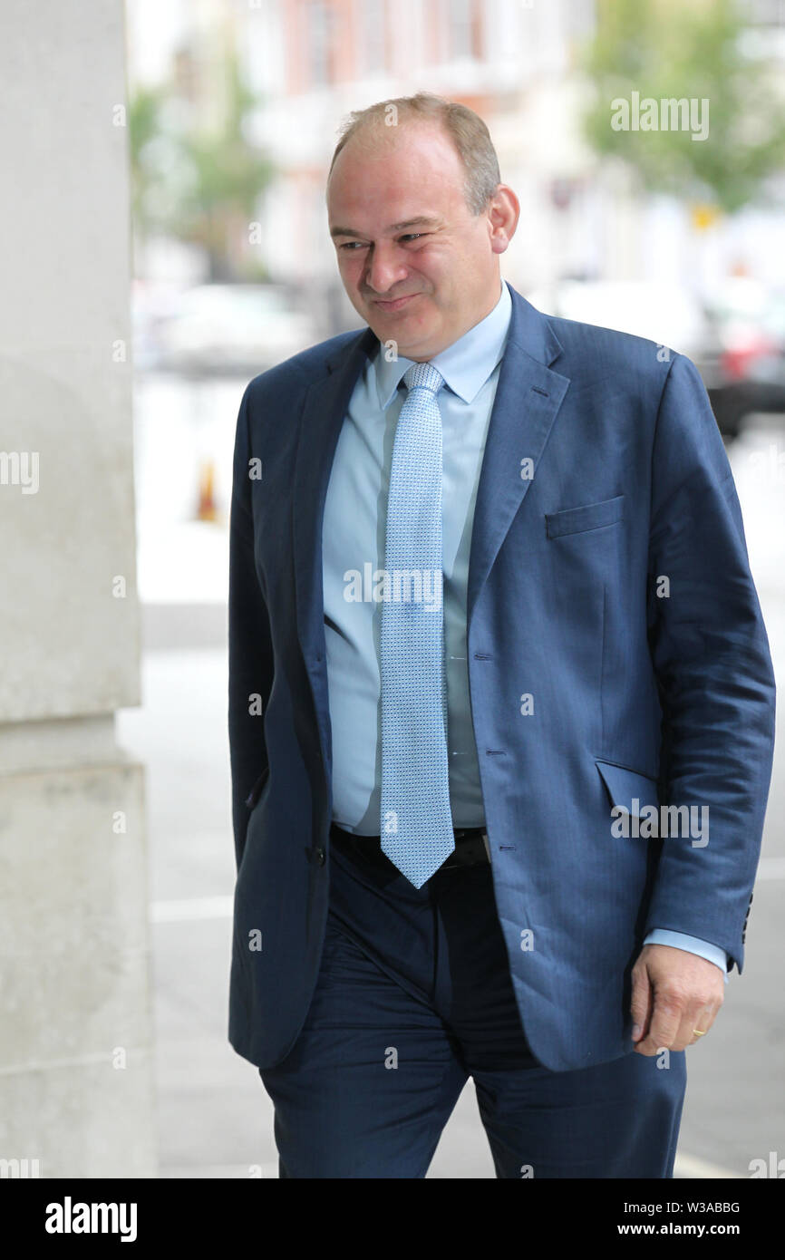 Londres, Royaume-Uni, 14 juillet 2019. Ed Davey a vu arriver aux studios de la BBC pour l'émission Andrew Marr Banque D'Images