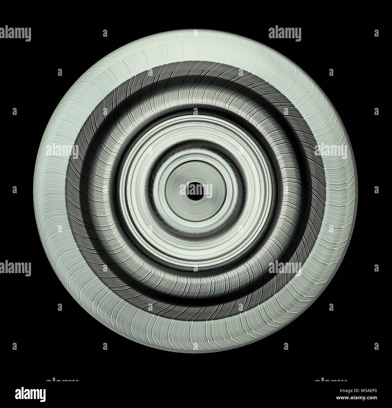 Roue en acier industriel isolé sur fond noir Banque D'Images