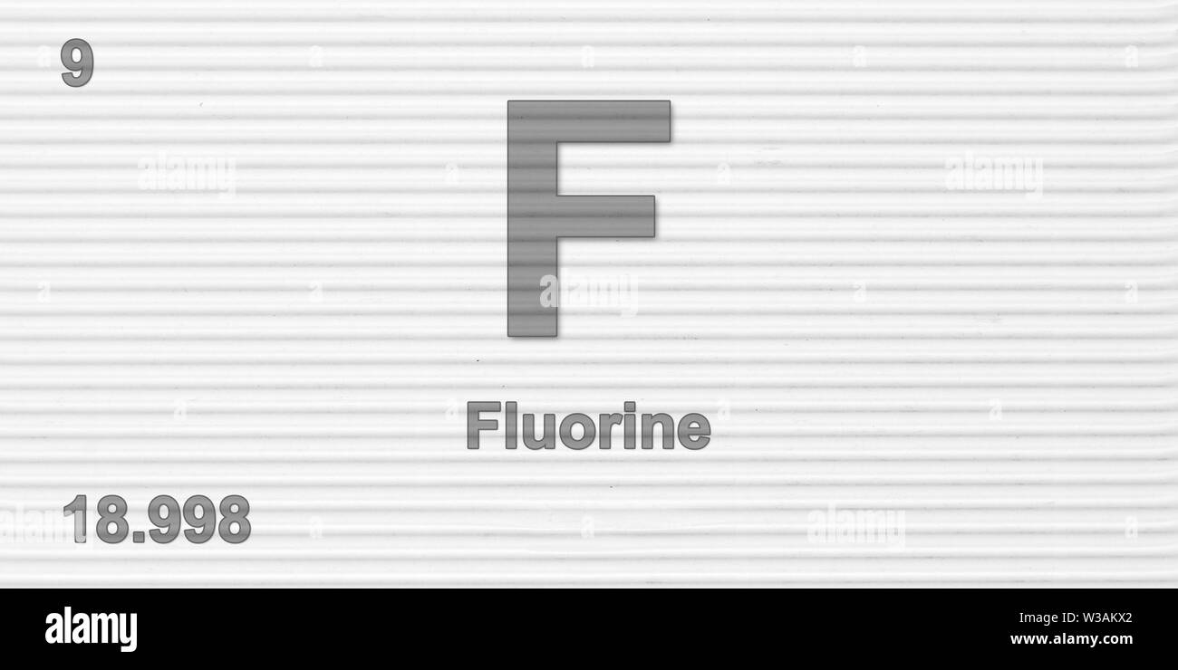 L'élément chimique fluor données atomiques et toile illustration symbole Banque D'Images