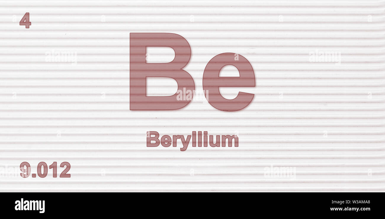 Le béryllium à l'élément chimique de symbole et de données atomiques toile illustration Banque D'Images