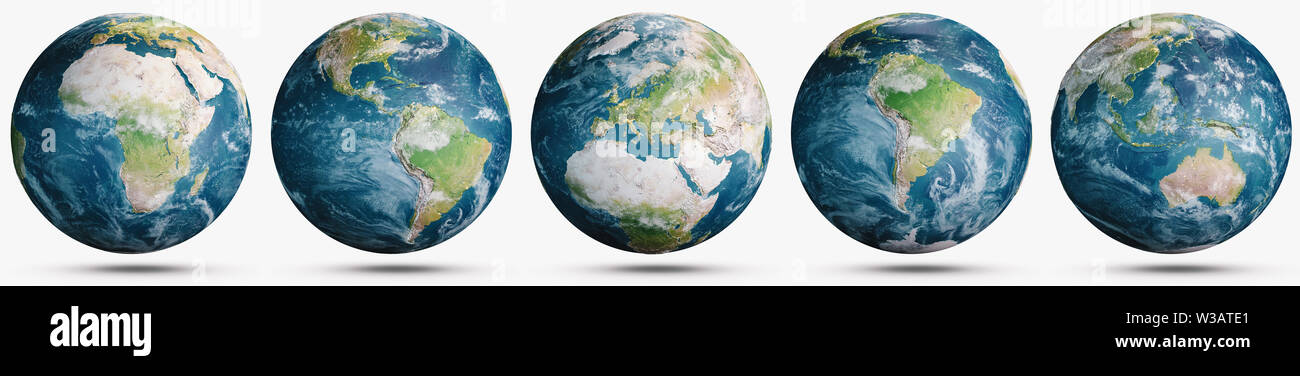 La planète Terre nuages globe set Banque D'Images