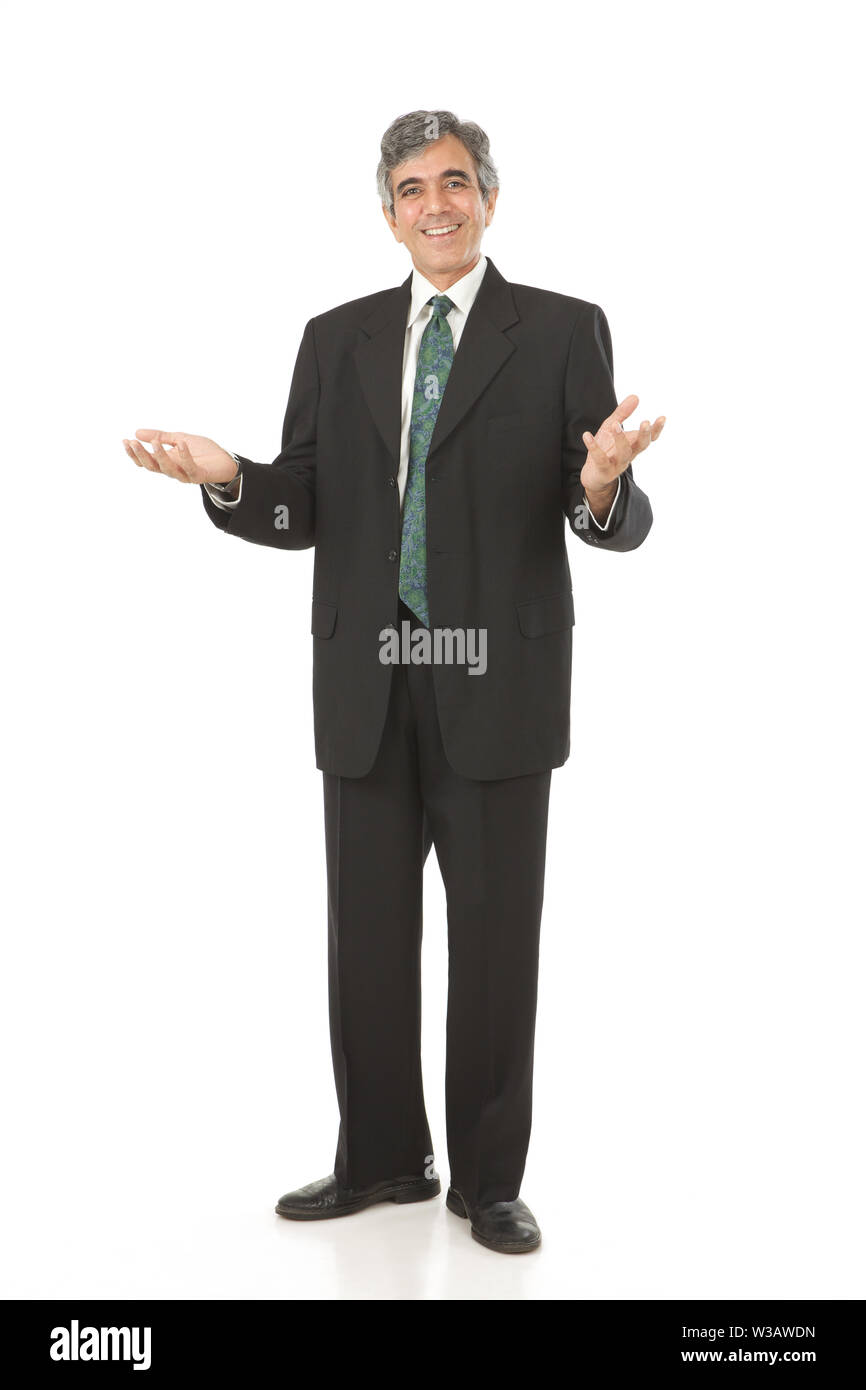 Portrait of a businessman gesturing and smiling Banque D'Images Portrait of a businessman gesturing and smiling Banque D'Images